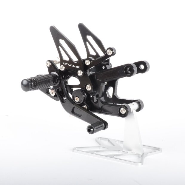 Arlows Racing Fussrastenanlage Yamaha YZF 600 R6 RJ11 RJ15 2006-2016 Schwarz