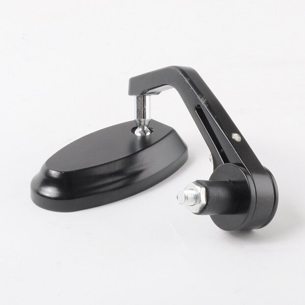 Arlows 1x CNC Handlebar End Mirror Handlebar Mirror Black OVAL EASY