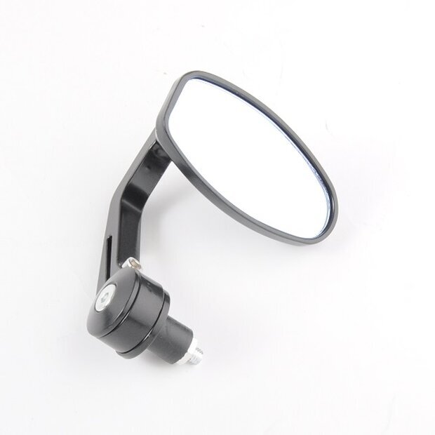 Arlows 2x CNC Handlebar End Mirror Handlebar Mirror Black OVAL EASY