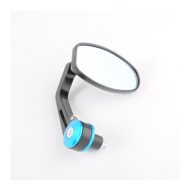 Arlows 1x CNC Bar-end mirror Blue OVAL EASY