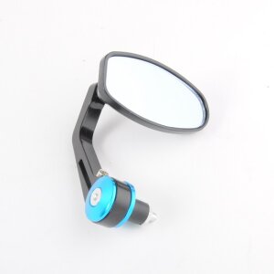 Arlows 1x CNC Bar-end mirror Blue OVAL EASY