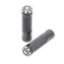 Arlows CNC handlebar grips, Black, 140 mm with end caps – pair