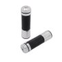 Arlows CNC handlebar grips, Silver, 140 mm with end caps – pair