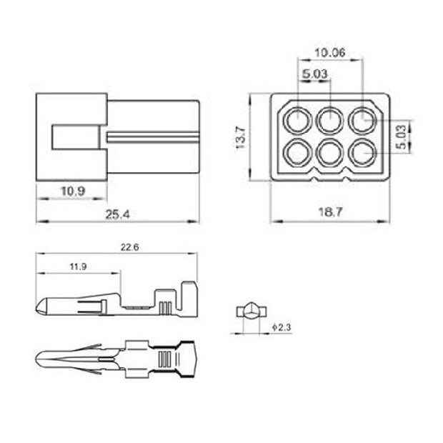 Arlows 6PIN plug SET suitable for CEV KTM turn signal adapter handlebar switch unit