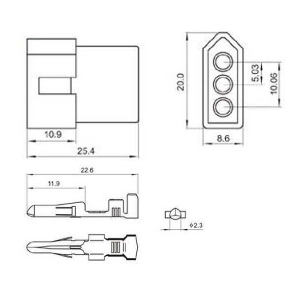 Arlows 3PIN plug SET suitable for CEV KTM turn signal...