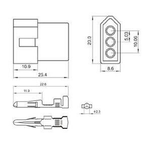 Arlows 3PIN plug SET suitable for CEV KTM turn signal...