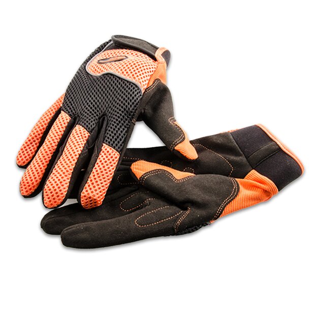 Arlows 1 Paar Mechanikerhandschuhe Orange / Schwarz 8