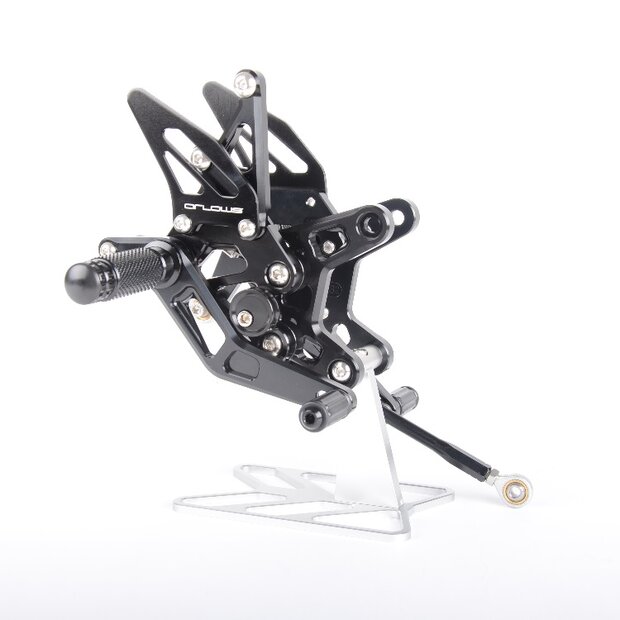 Arlows Racing footrest system Kawasaki ZX6R ZX600 2005-2018 Black