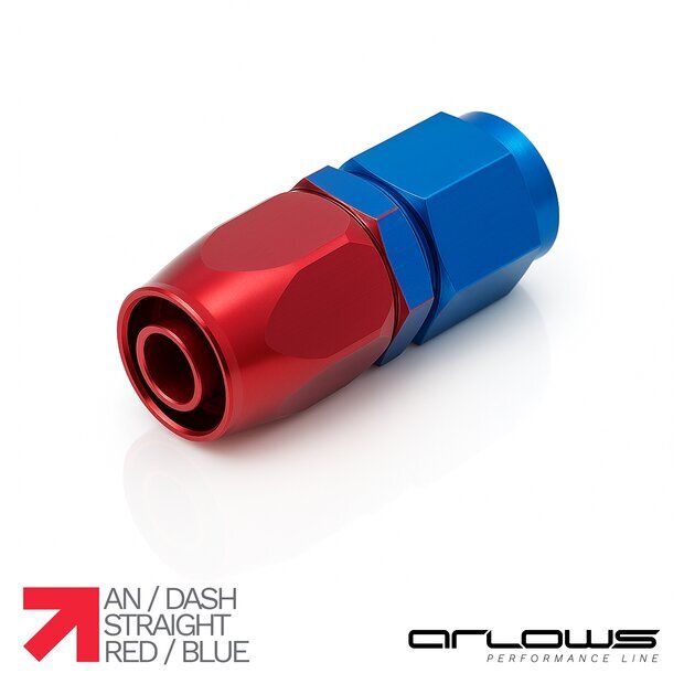Arlows Alu Dash Fitting - gerade - Blau Dash 4 ( 7/16 - 20 UNF )