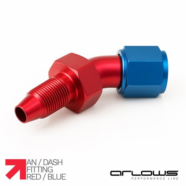 Arlows Alu Dash Fitting - gerade - Blau Dash 12 ( 1/16 - 12 UNF )