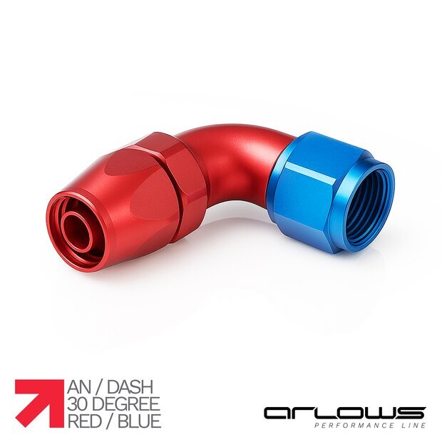 Arlows Alu Dash Fitting - 30 - Blau Dash 4 ( 7/16 - 20 UNF )