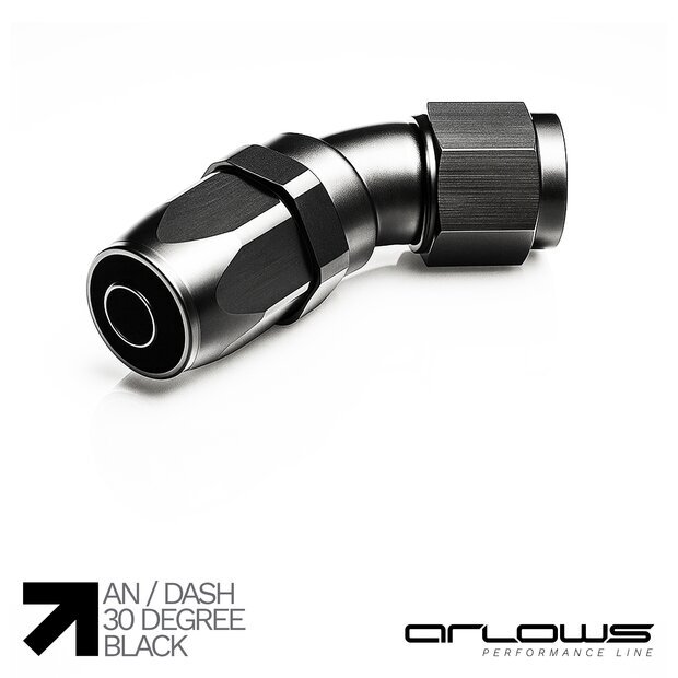 Arlows Alu Dash Fitting - 30 - Schwarz Dash 12 ( 1/16 - 12 UNF )