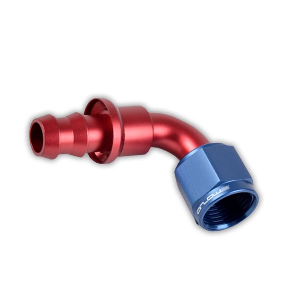 Arlows Push-On Aluminium AN / Dash Fitting - 90 Grad -