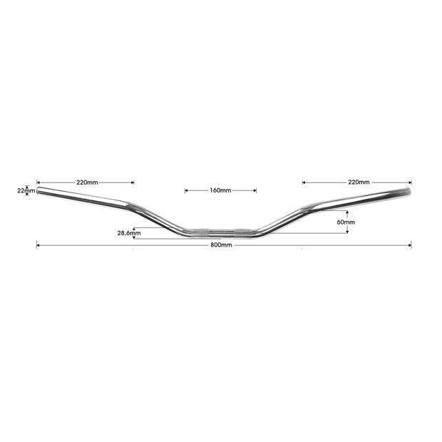 Arlows Fatbar Aluminum Handlebar Oversize 28,6mm 22mm RMH black