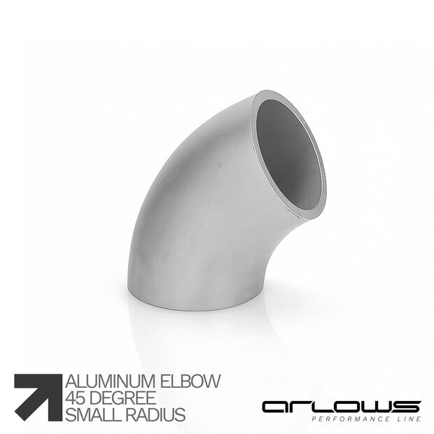 Arlows Aluminium Rohrbogen 45 mittlerer Radius ( AlMgSi0,5 Alubogen ) 50,8mm