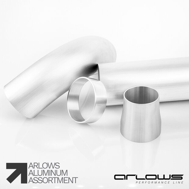 Arlows Aluminium Rohrbogen 90 weiter Radius ( AlMgSi0,5 Alubogen ) 45mm