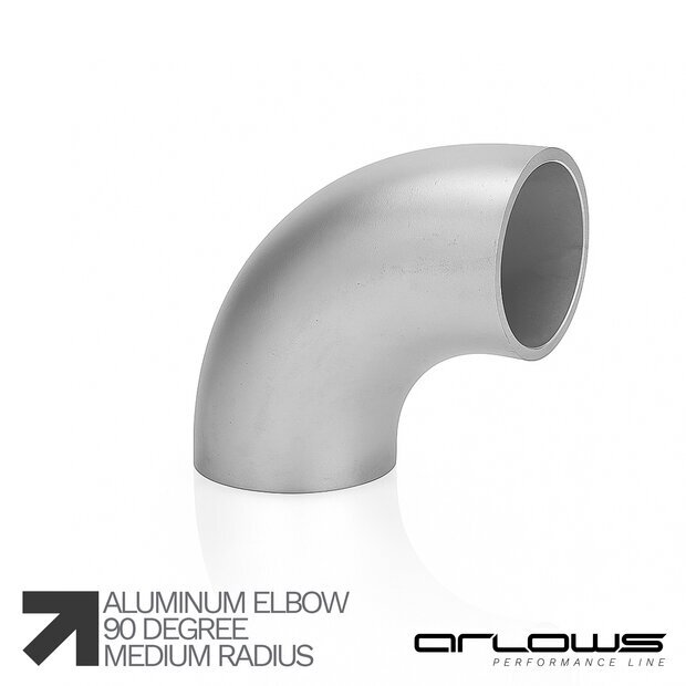 Arlows Aluminium Rohrbogen 90 mittlerer Radius ( AlMgSi0,5 Alubogen ) 25mm