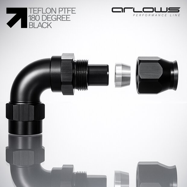 Arlows PTFE Aluminium AN / Fitting Black
