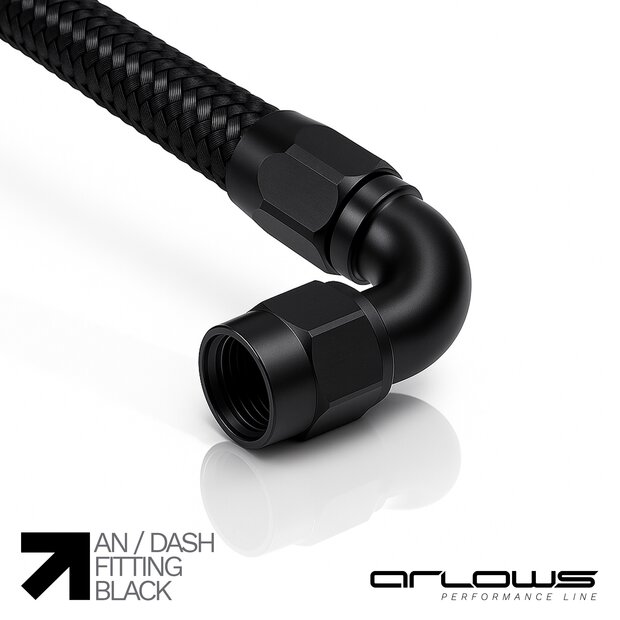 Arlows PTFE Aluminium AN / Fitting Schwarz