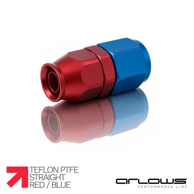 Arlows PTFE Alu Fitting Blue Dash 3 Straight