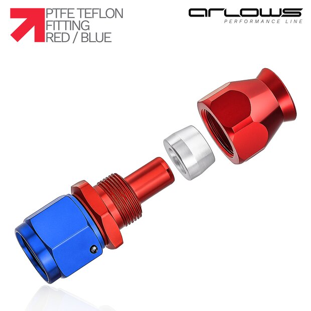 Arlows PTFE Alu Fitting Blau Dash 6 45 Grad