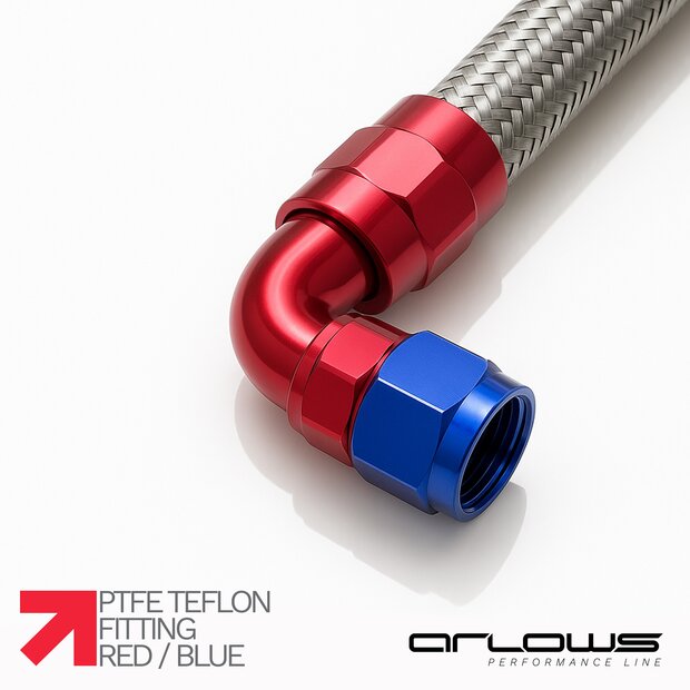Arlows PTFE Alu Fitting Blau Dash 6 45 Grad