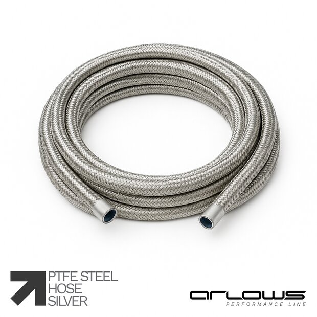 Arlows 1 Meter PTFE / Teflon Stahlflexschlauch Dash 8...
