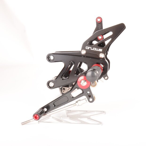 Arlows Racing Fussrastenanlage Aprilia RSV4 1000 2013-2015 Schwarz Rot